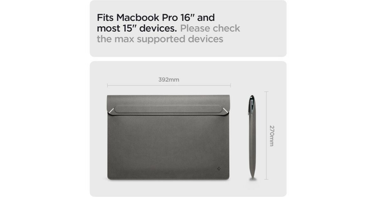 Spigen Valentinus laptoptas, hoes, tas 15,6 15,6 16 inch, leren laptophoes compatibel met MacBook Pro/Air, M1 / M2 / M3 / M4, Dell, Acer, ASUS, Hp, Lenovo, LG Gram enz - Groen
