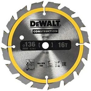 Fierastrau circular pentru taierea lemnului cu diametrul de 136/10 mm, grosimea de taiere 1.5 mm, 16 dinti, CONSTRUCTION DEWALT. 146323755 - Accesorii fierăstrău circular manual