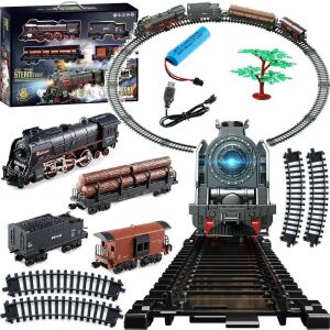 Set cu tren 48 elemente fum, lumină, sunet 146323989 - Tren, element feroviar, autostradă