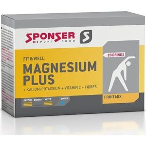 Sponser Magnez SPONSER MAGNESIUM PLUS w proszku mix owoców (pudełko 20 saszetek x 6,5g) (NEW) 146324496 - Uroda i zdrowie