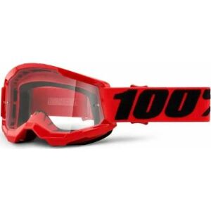100% Síklapka 100% STRATA 2 JUNIOR RED (Átlátszó Anti-Fog lencse, LT 88%-92%) (NEW)