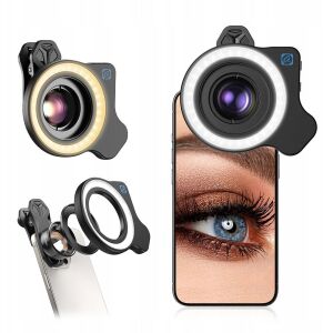 Gyűrűfény Makró LED Apexel Lámpa Telefon Kamerához 37/52 mm APL-FL26