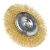 Kefeletlen koronás korongkefe 100 mm, hullámos huzal, sárgaréz bevonatú, 6 mm-es szárral 146326081