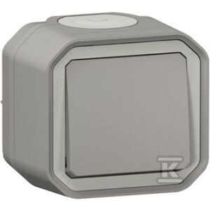 ÚJ PLEXO 55 Egykapcsolós gomb komplett felszerelés doboz 10A - 250V AC szürke 069720L