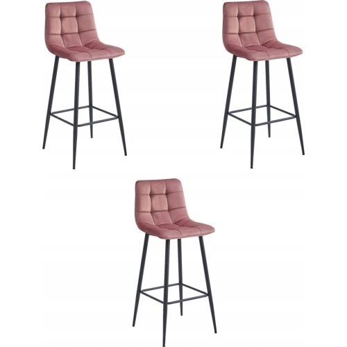 Leobert Hoker ARCETO - bársony sötét rózsaszín/lábak fekete x 3 146326262