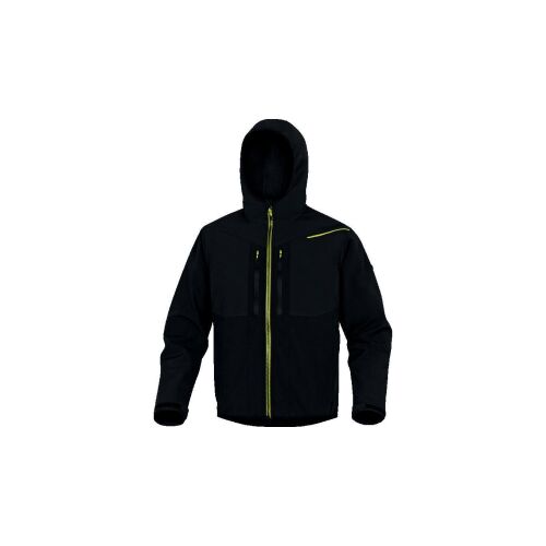 Softshell anyagú pulóver, poliészter Stretch, 3 réteg laminált, fekete-sárga szín, méret: 3XL, HOR2LNJ3X