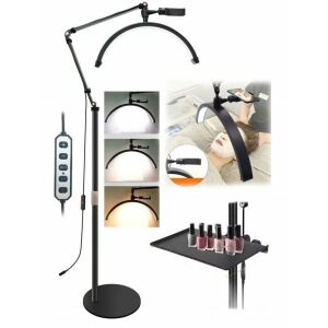 Árnyékmentes LED Kozmetikai Lámpa Magas Hold Körmök Szempillák Sminkhez 24w / Gx490 / Fekete