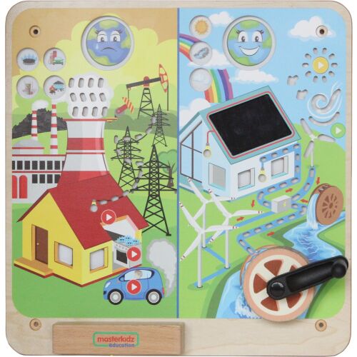Oktatójáték gyerekeknek, MASTERKIDZ, Megújuló energia, Fa, Többszínű, 2+