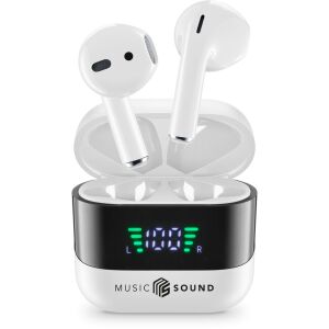 Music Sound 8018080488627 Fülhallgató készlet Vezeték nélküli Fülhallgató Kapcsolat/zene Bluetooth Fehér