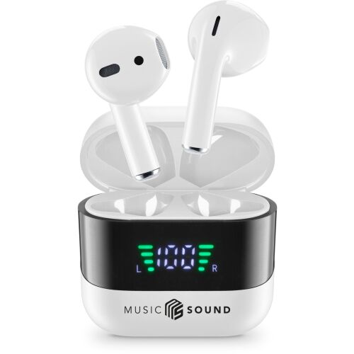 Music Sound 8018080488627 Fülhallgató készlet Vezeték nélküli Fülhallgató Kapcsolat/zene Bluetooth Fehér 146327636