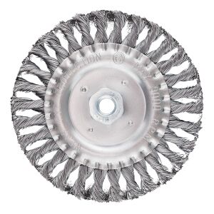 Kefeletlen korongkefe 150 mm, csavart huzal, acél, M14