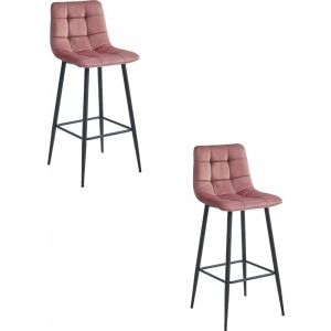 Leobert Hoker ARCETO - bársony sötét rózsaszín/lábak fekete x 2