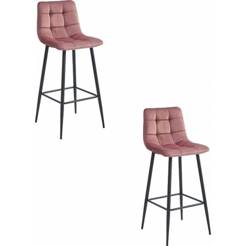 Leobert Hoker ARCETO - bársony sötét rózsaszín/lábak fekete x 2