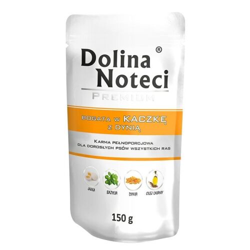 Dolina Noteci Premium bogată în rață cu dovleac - hrană umedă pentru câini - plic 150 g