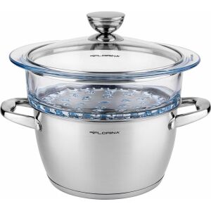 Florina DAMPFTOPF SATINA 20CM INOX 3-ELEM. (2,5-L-TOPF, 1,9-L-GLASDAMPFGARER, DECKEL) 146329041 - Koch- & Backgeschirr