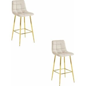 Hoker ARCETO - bársony bézs / lábak ARANY x 2