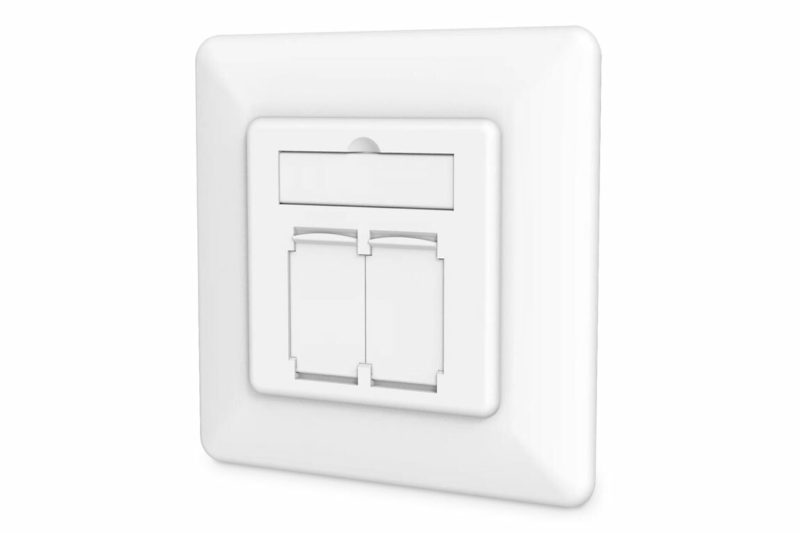 DIGITUS Netzwerkdose CAT 6A EA geschirmt  2xRJ45   weiß