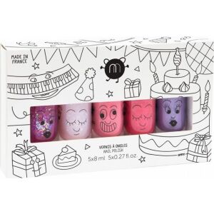 Nailmatic Nailmatic Party-Nagellack-Set für Kinder Sheepy 8 ml+Polly 8 ml+Cookie 8 ml+Kitty 8 ml+Piglou 8 ml 146331057 - Maniküre & Pediküre