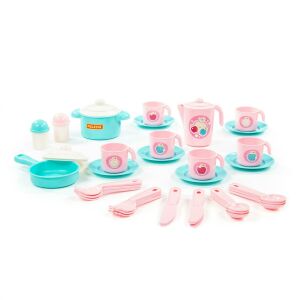 Set vase pentru bucatarie copii, Plastic, +3 ani, Roz/Verde 146331170 - Servicii de masa pentru copii