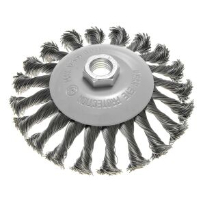 125 mm-es tárcsás acélkefe, csavart huzallal, M14-es