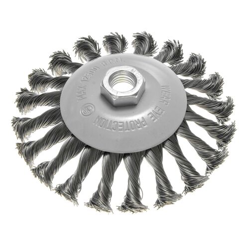 125 mm-es tárcsás acélkefe, csavart huzallal, M14-es