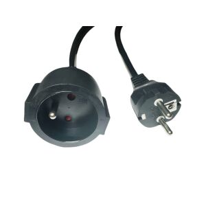 MicroConnect Tápegység-hosszabbító EU-ból Francia E típusú, 5m Fekete