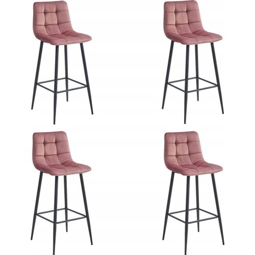 Leobert Hoker ARCETO - bársony sötét rózsaszín/lábak fekete x 4