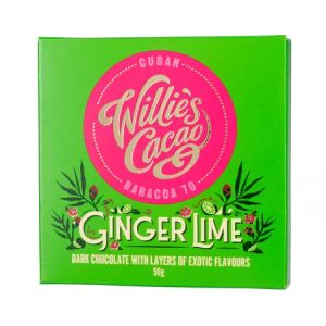 Willie's Cacao - Gyömbér és Lime Csokoládé 70% - Gyömbér Lime Kuba 50g