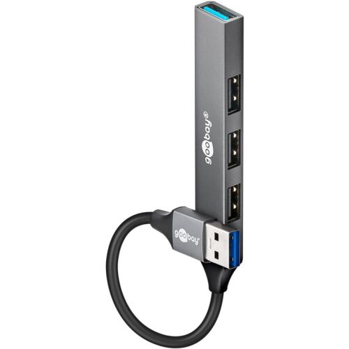 Goobay Slim 4-portos USB hub, USB-A to USB-A, 5 Gbit/s | 74456