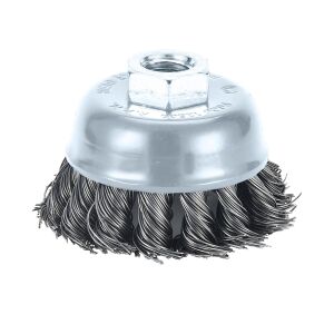 Elülső drótkefe 100 mm, csavart drót, acél, M14