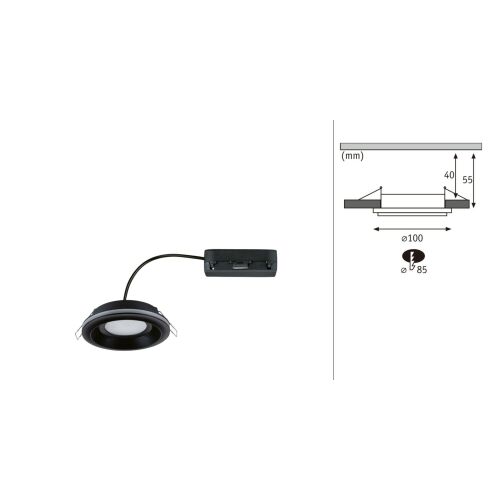 SORMUS LED beépített lámpatest 6.5W 560lm / 180lm 3000K IP65 230V fekete / műanyag 146333370