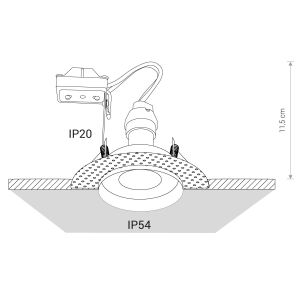 BEÉPÍTHETŐ LÁMPATEST IP54/IP20 ECHO WHITE FEHÉR 8371 Nowodvorski