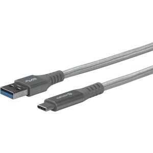 eStuff USB-C - Kabel 1m szary USB-C męski - USB-A męski Allure Gen1 - Obsługuje dane 5 Gb/s 5 ~ 20V/3A 146334074 - Kabel USB