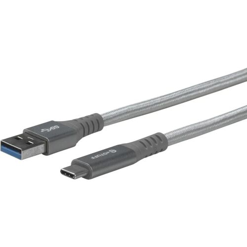 eStuff USB-C - Kábel 1m szürke USB-C férfi - USB-A férfi Allure Gen1 - Támogatja az 5 Gb/s 5 ~ 20V/3A adatátvitelt