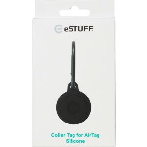 eStuff AirTag Collar Tag Silikonowy Czarny 146334245 - Trzymanie kotów