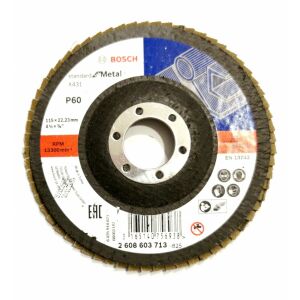 Pajzs/lemez,X431 EGYENES, 115x22.23mm, G60