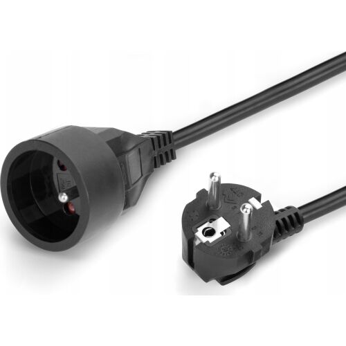 Táphosszabbító kábel dugaszolóaljzat 2m fekete MT117B-2 MONTIS 146335305