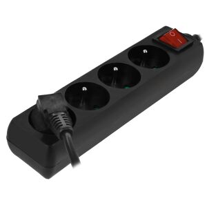 AWTOOLS VERLÄNGERUNGSKABEL FÜR DEN HAUSHALT, SCHWARZ, 4 BUCHSEN, 5,0 M, MIT ERDUNG, SCHUTZSCHALTER 146335699 - Verlängerungskabel