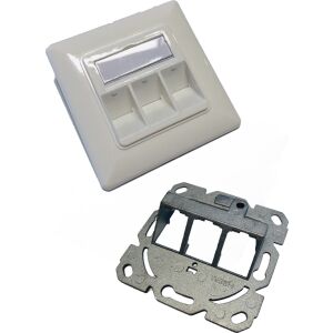 DIGITUS Keret + Lap 80x80mm 3 Keystone modulhoz fehér 146336073 - Keystone modul kiegészítő