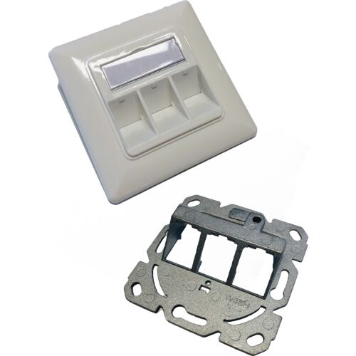 DIGITUS Rahmen + Platte 80x80mm für 3 Keystone Module weiss 146336073