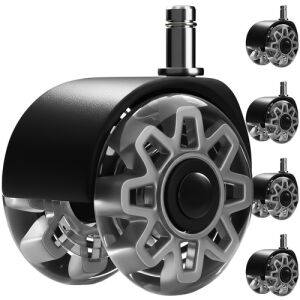 Ruhhy karcolásmentes forgószék görgő készlet, szürke - 5db 146337814 - Irodai szék görgő