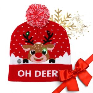 Gyerek sapka, LED-ekkel és pomponnal, CZ50, eCarla, "OH DEER!" modell 146348702 - Ecarla