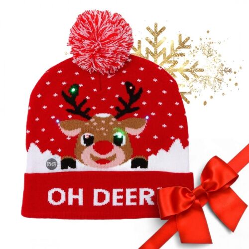 Detská čiapka, s LED diódami a brmbolcom, CZ50, eCarla, model "OH DEER!"