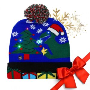 Gyerek sapka, LED-ekkel és pomponnal, CZ53, eCarla, dinoszaurusz modell 146348703 - Ecarla