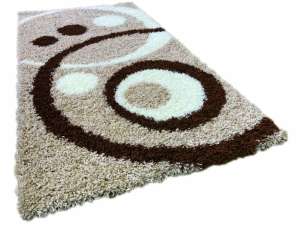 Shaggy Adriana Szőnyeg szett 1db 60x220cm és 2db 60x110cm #bézs-fehér-barna