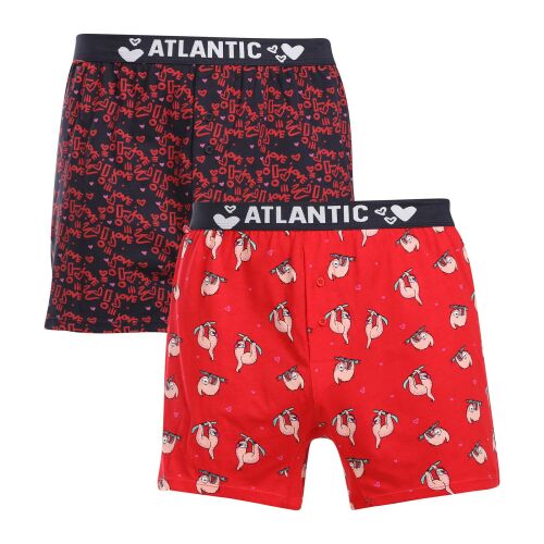 2PACK férfi bő szárú boxeralsók Atlantic többszínű (2GMB-003) L