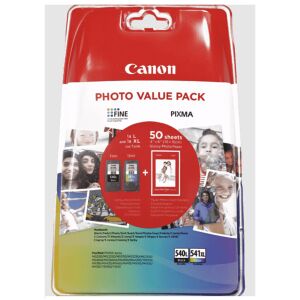 Canon PG-540 L + CL-541 XL közepes fekete és nagy kapacitású színes eredeti (gyári, új) multipack + 50 db A6/210 fényes fotópapír