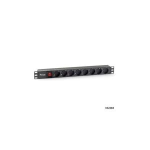 Equip Hálózati Elosztó - 333283 (Schuko, 8 Schuko, Rack 1U, 1,8m kábel, fekete) 146364639 - Equip