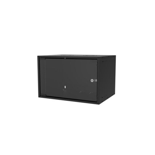 S-Link Rackszekrény - 7U 19" fali kivitel (400x530x400mm, ablakos, Flatpack, Fekete) 146369115