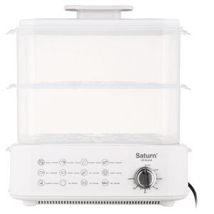 Saturn ST-EC1187, 900W, 12L, Dupla tartály, Időzítő, Fehér, Ételpároló 146384397 - Pároló
